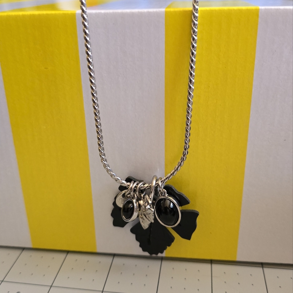 Dyrberg Kern Silver Necklace with Black Charms